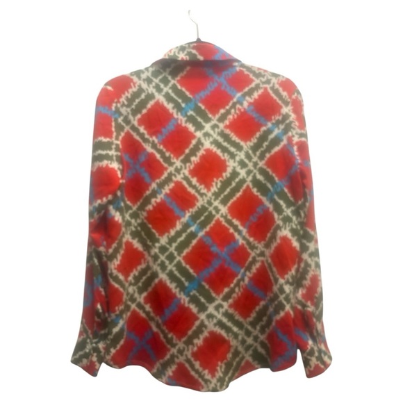 Daniela Corte Vibrant Red and Green Women's Blouse - Picture 7 of 7
